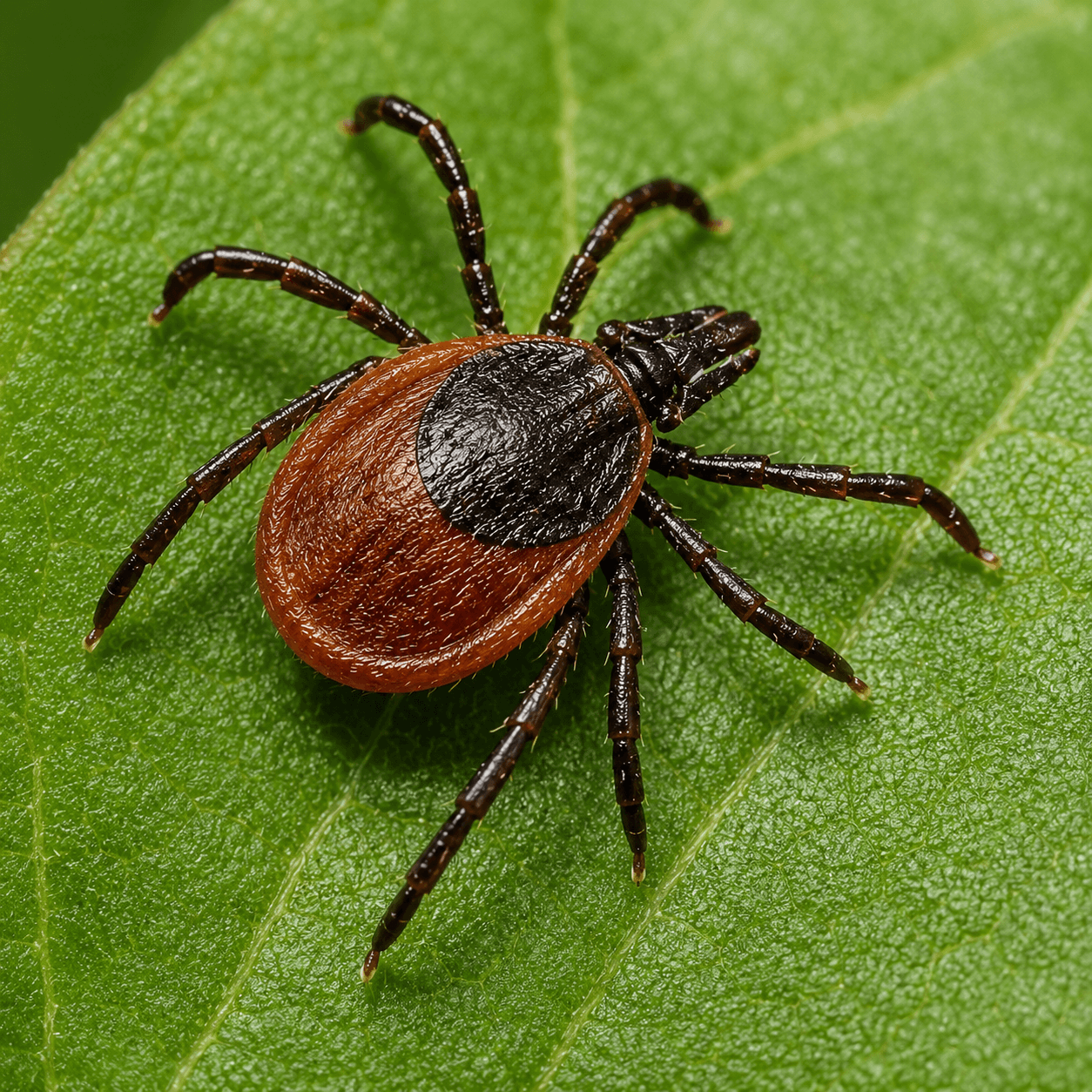 A blacklegged tick, also known as a deer tick