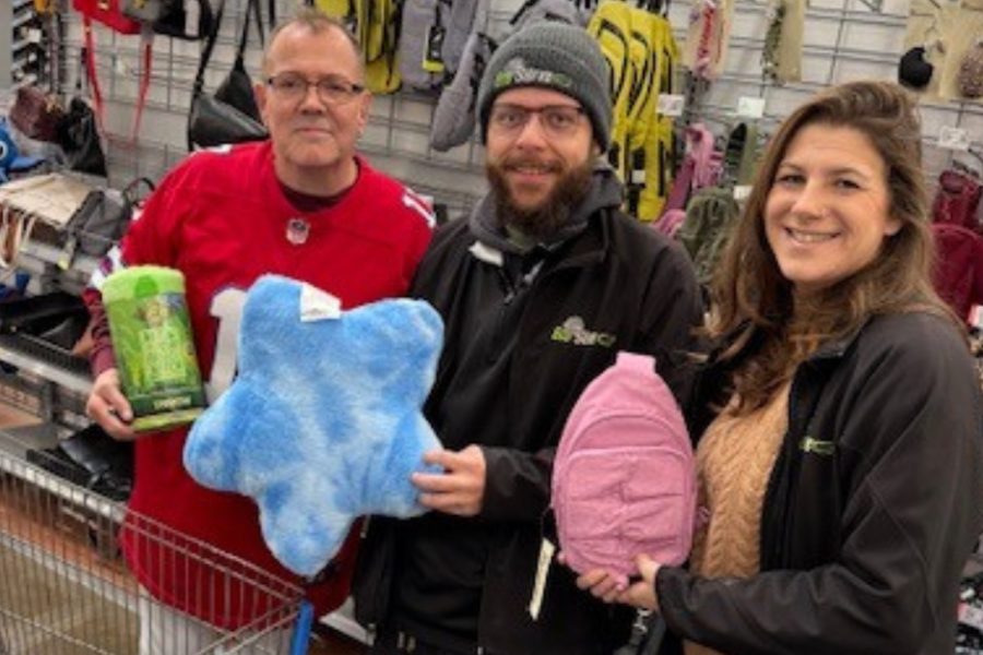 A cart of holiday cheer for 20 Compeer participants 