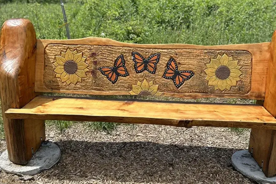 bench-butterflies
